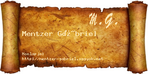 Mentzer Gábriel névjegykártya